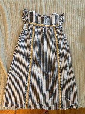 Vineyard Vines Blue and White Striped Embroidered Sundress